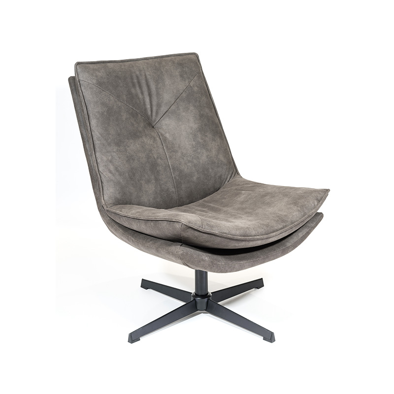 PU roterende loungestol/accentstol/fritidstol/lejlighedsvis stol med metalbase
